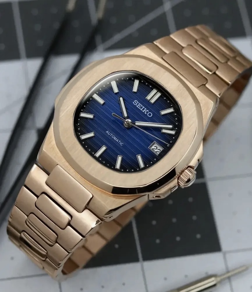 SEIKO MOD Nautilus Rose Gold navy WDC
