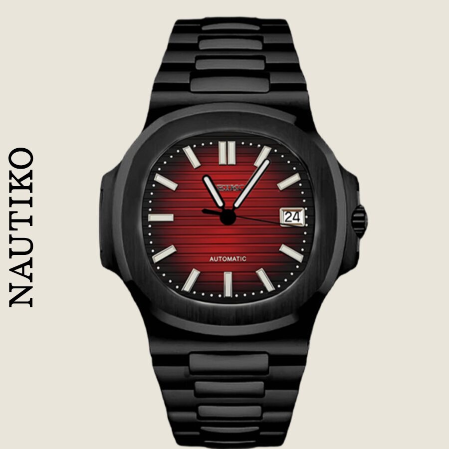 SEIKO MOD Nautilus Black red