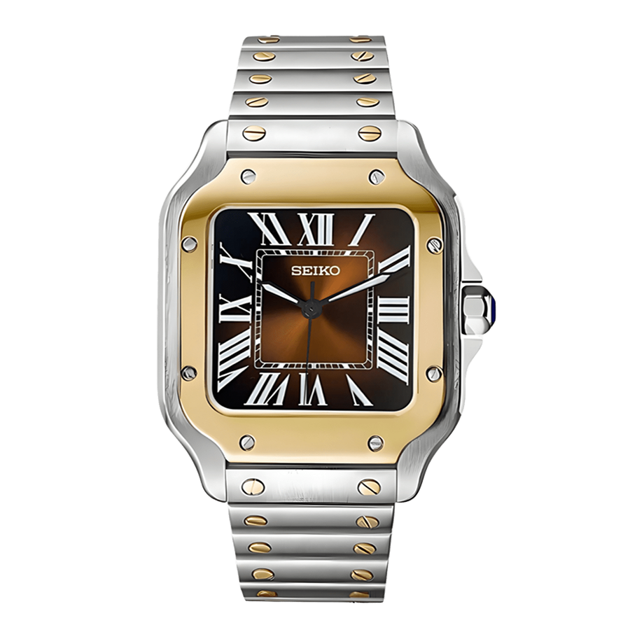 seiko santos gold brown