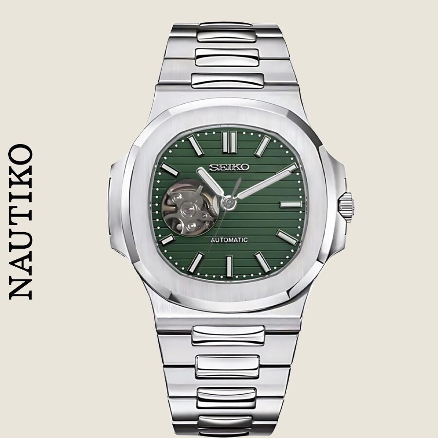 SEIKO-MOD-Nautilus-green openheart