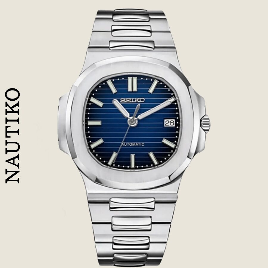 seiko mod nautiko silver navy wdc