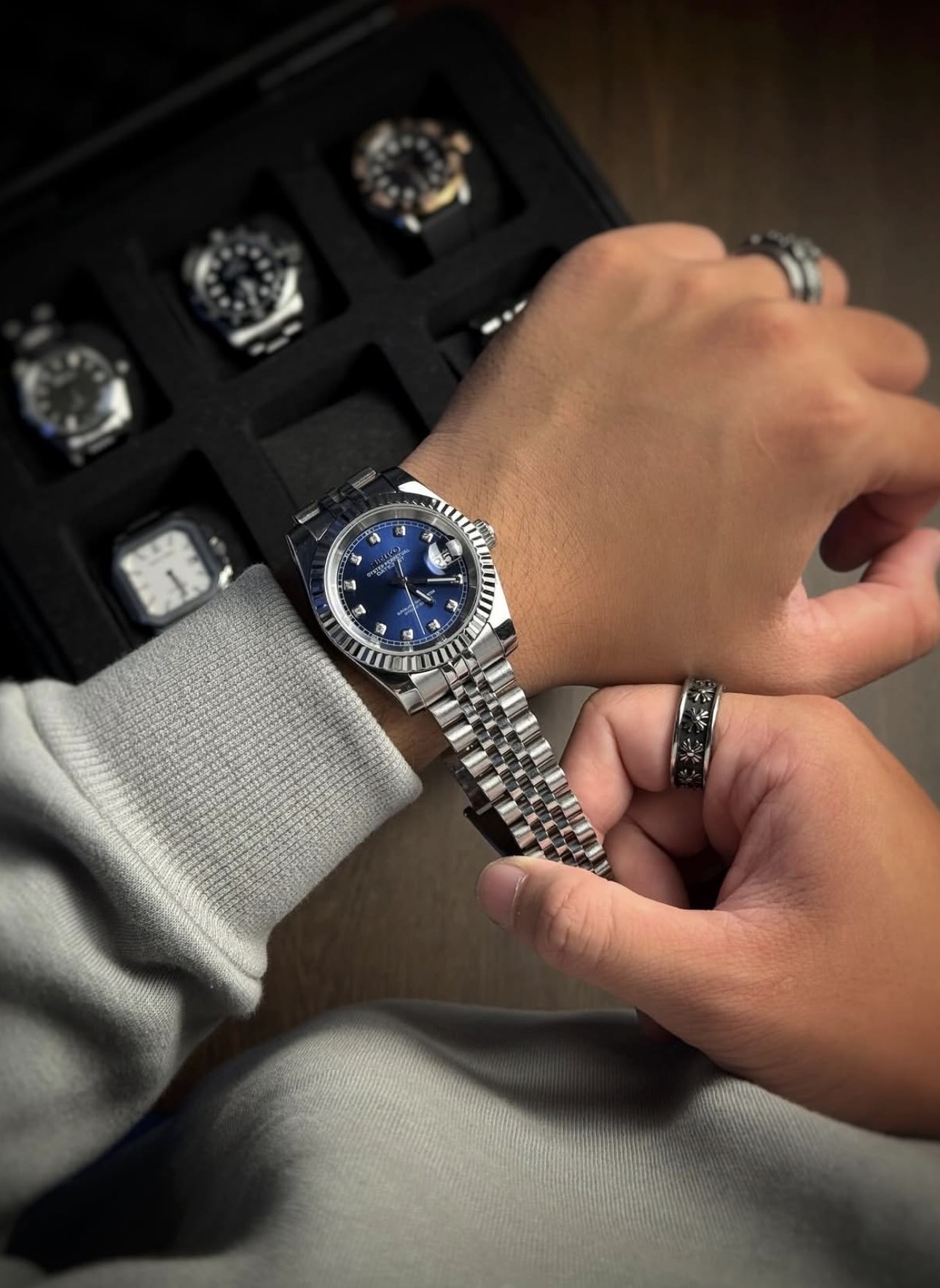 SEIKOJUST DIAMONDS NAVY 2