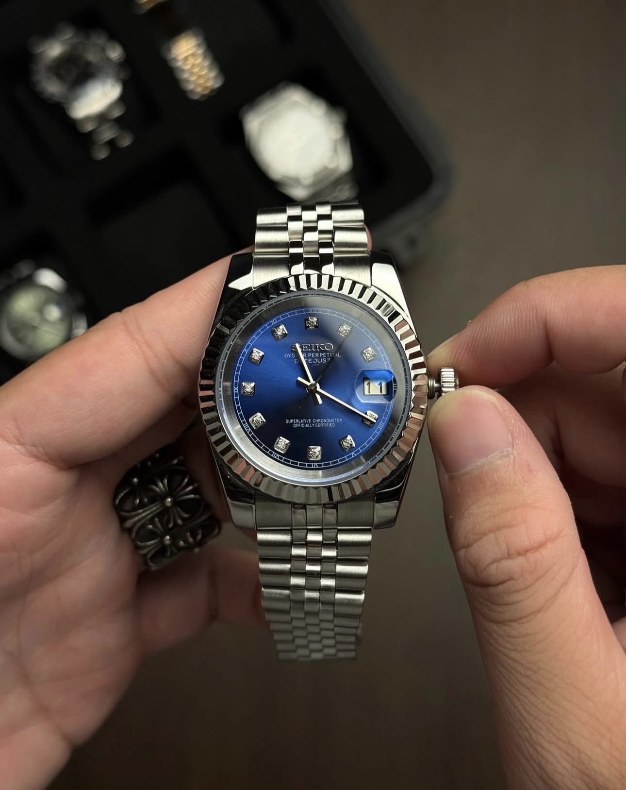 SEIKOJUST DIAMONDS NAVY 1